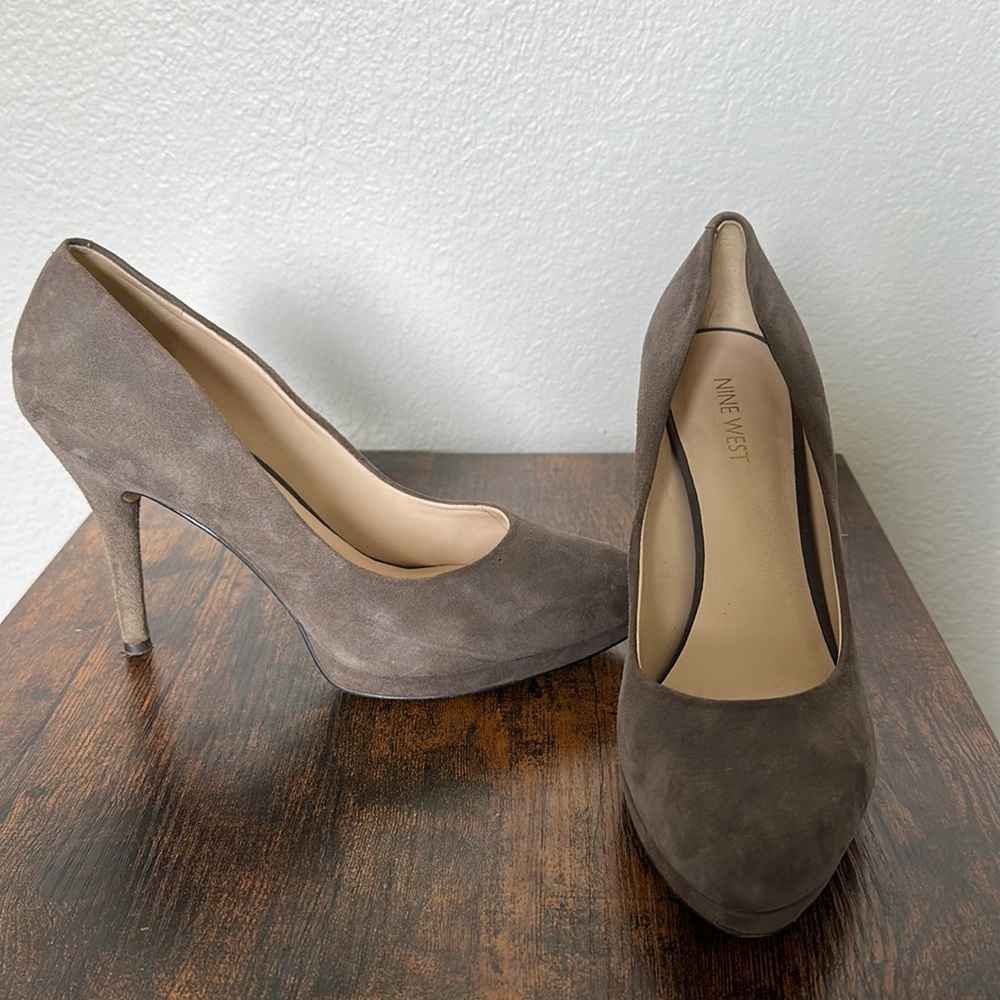 Nine West Grey Suede Stilettoes